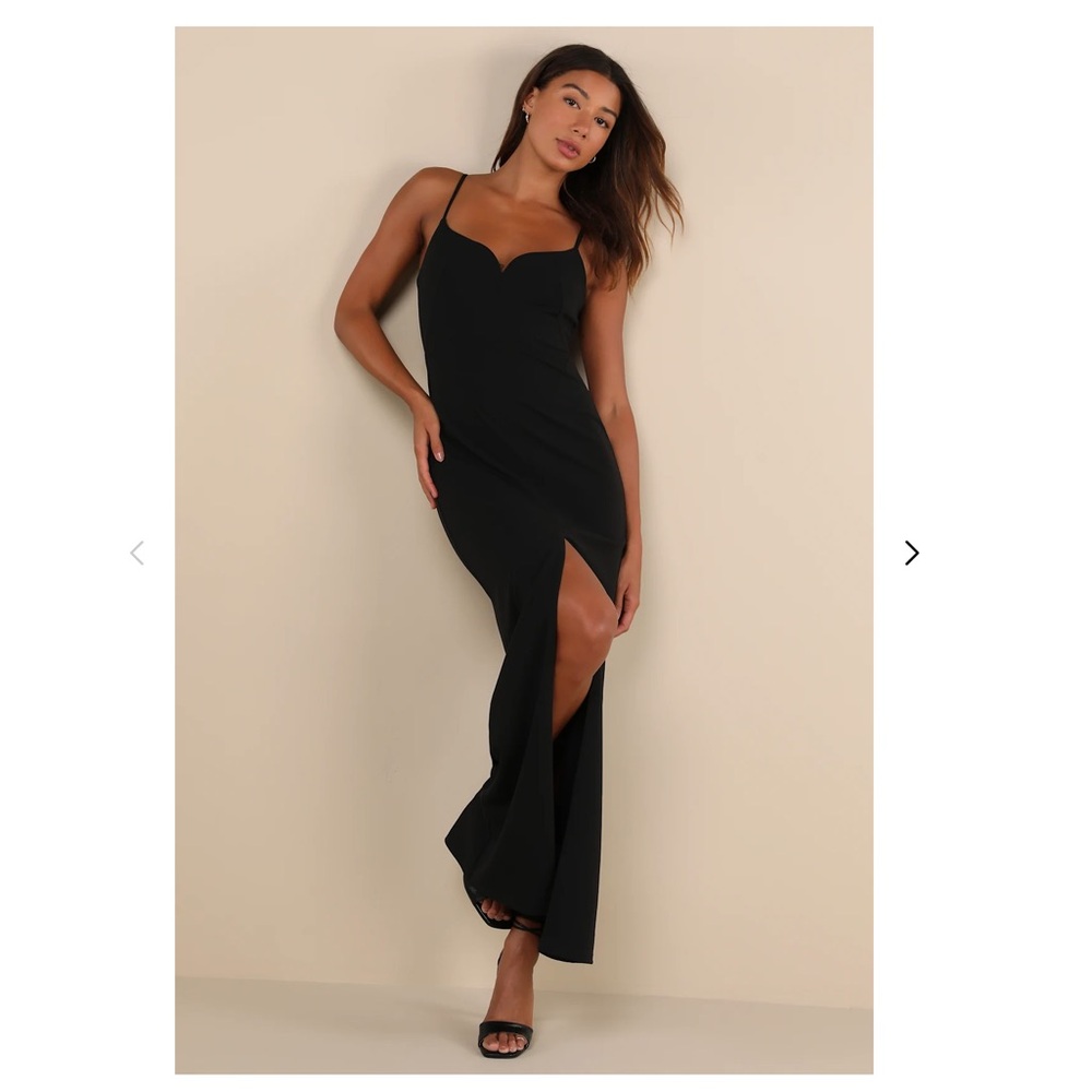 Lulu’s Impressive Glamour Black Sleeveless Column Maxi Dress